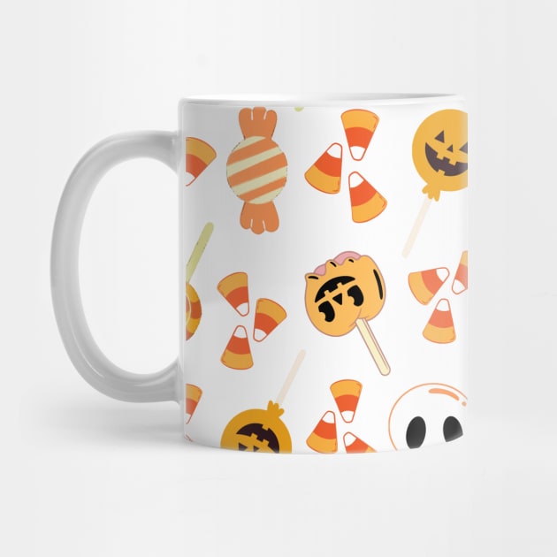 Halloween Candies Lollipops Candy Corn, Candy Apple Cute Koala Bear on a Eucalyptus Branch Joy in Red and Black Buffalo Plaid T-shirt Mug Coffee Mug Apparel Hoodie Sticker Tote bag Phone case Gift by Orchyd